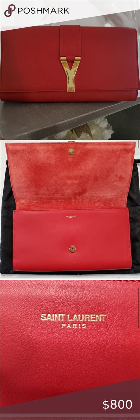 ysl red clutch with chain|yves saint laurent clutch sale.